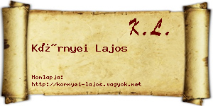 Környei Lajos névjegykártya