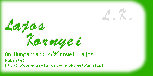 lajos kornyei business card